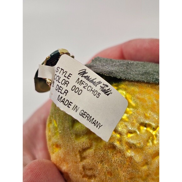NEW VINTAGE Christborn Marshall Field's Blown Glass Sparkly Lemon Ornament Fruit - Picture 5 of 7